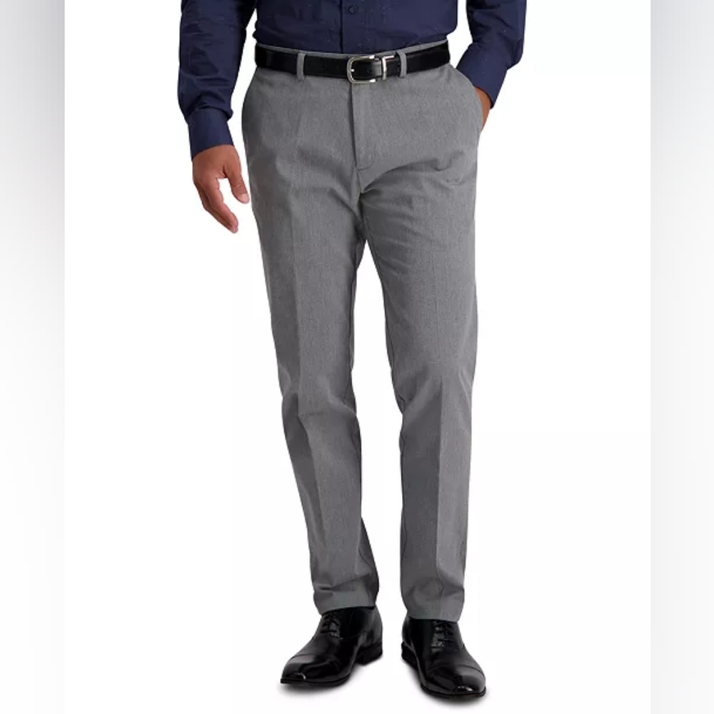 34x30 Haggar Straight Fit No-Iron Dress/Work Pants Slacks Grey